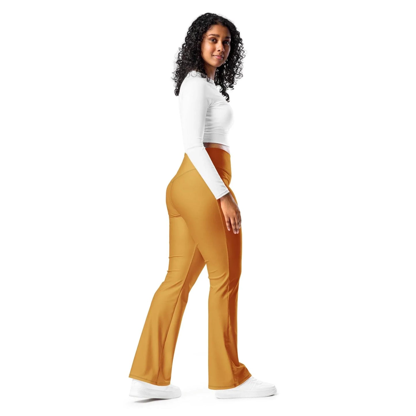 bronze-high-waist-flare-leggings-flare-leggings-jlr-design-12 - JLR Design