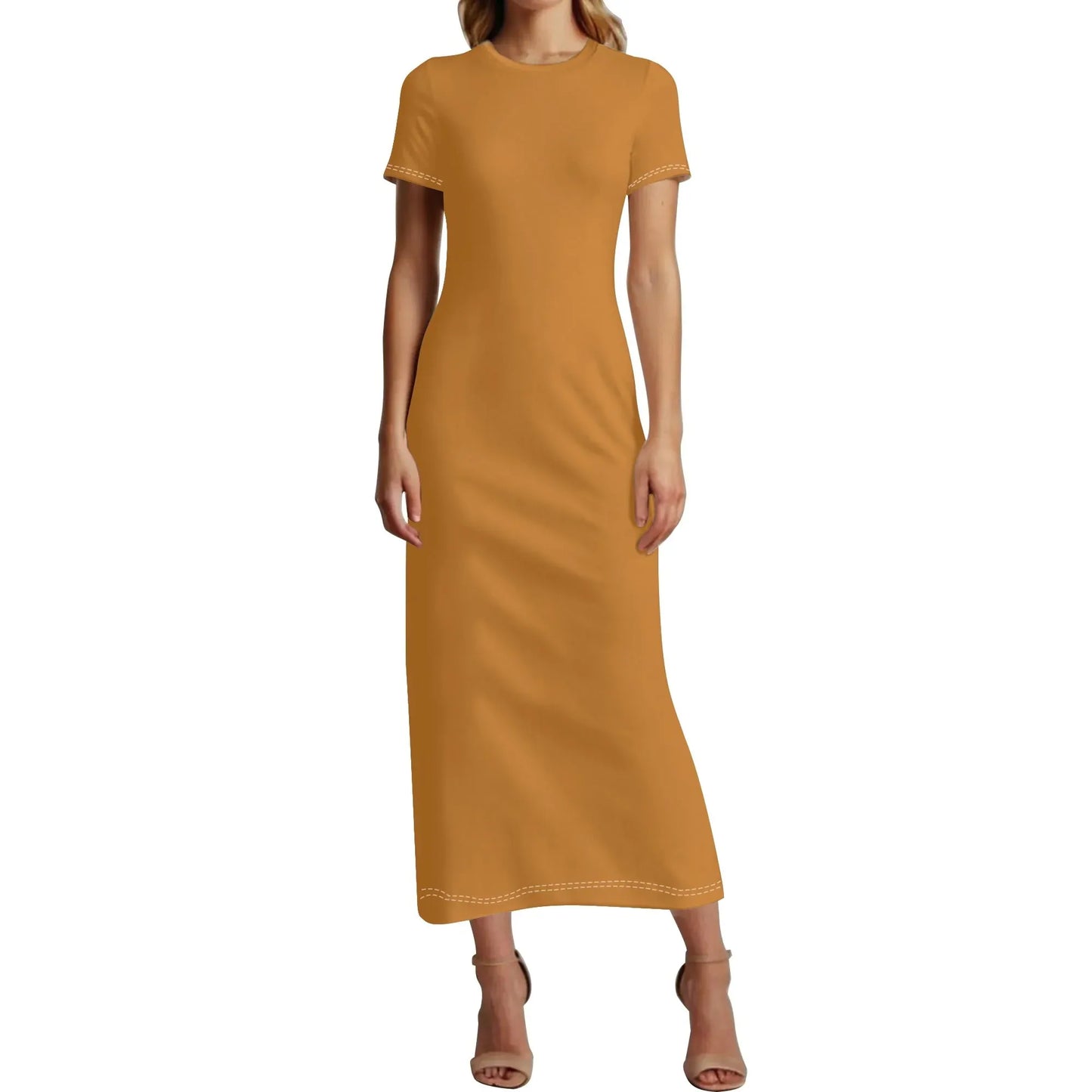 bronze-short-sleeve-long-dress-long-dress-jlr-design-1 - JLR Design