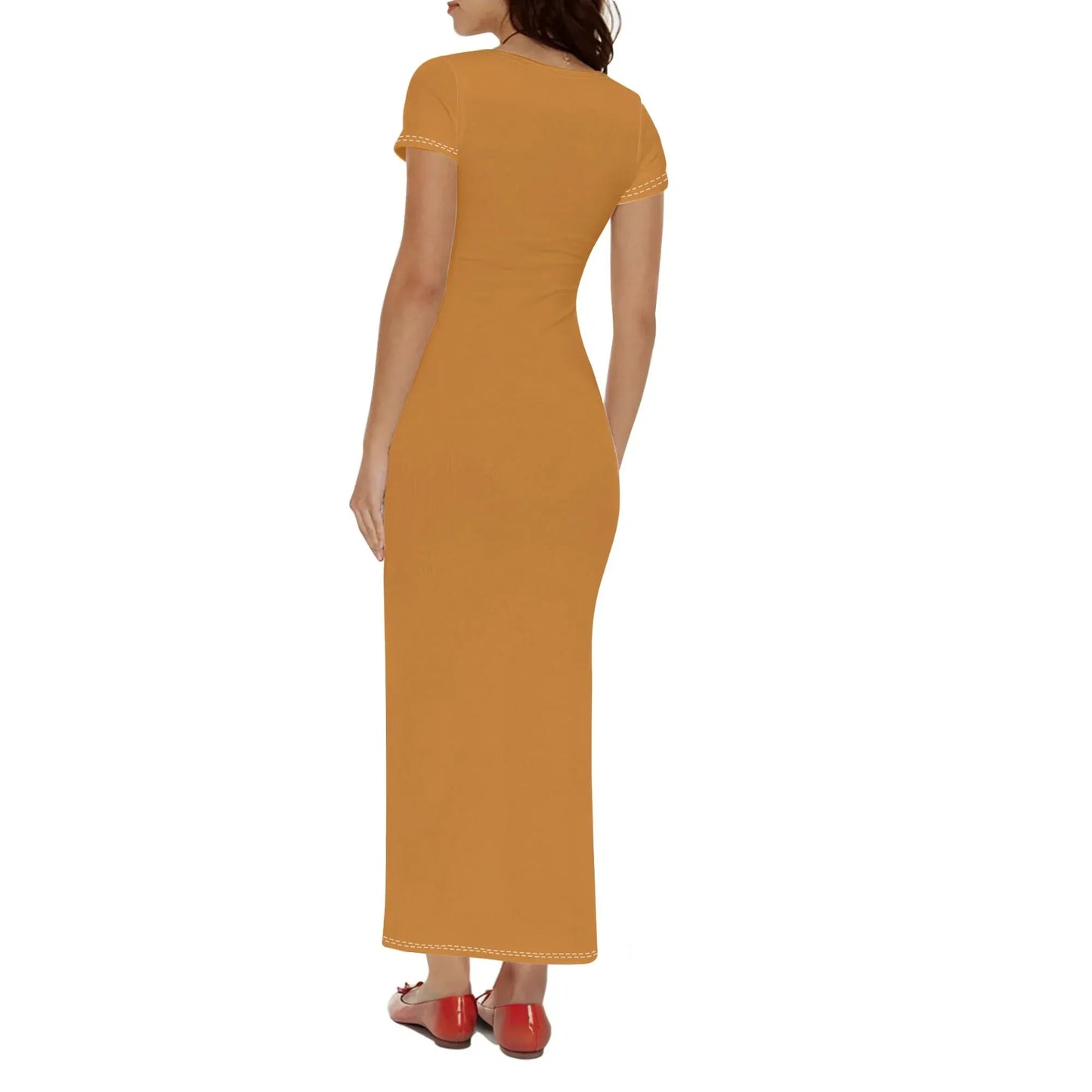bronze-short-sleeve-long-dress-long-dress-jlr-design-2 - JLR Design
