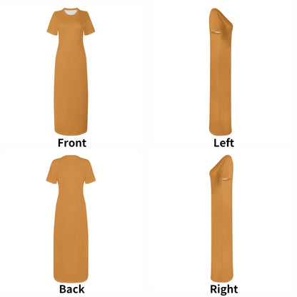 bronze-short-sleeve-long-dress-long-dress-jlr-design-7 - JLR Design