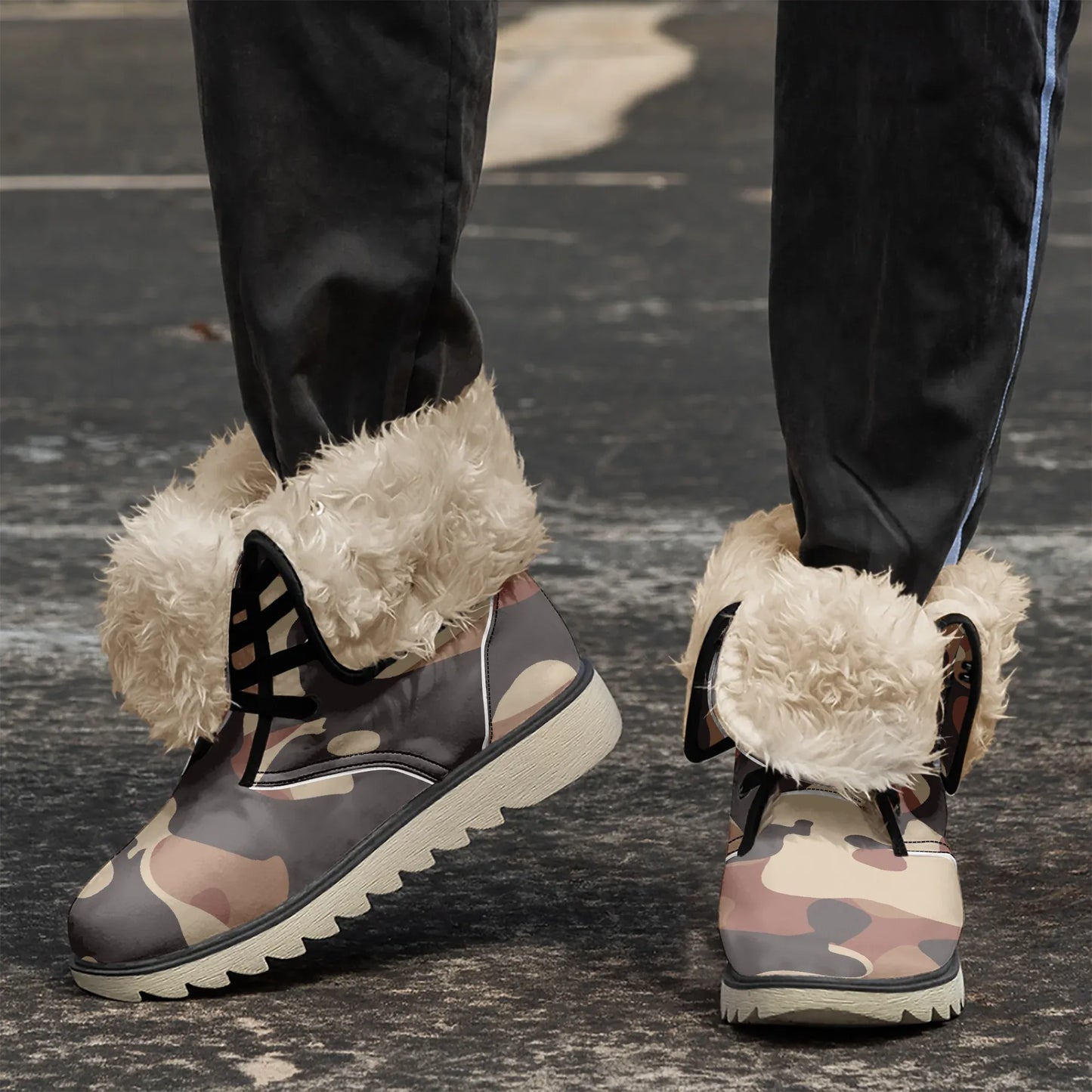 brown-camouflage-chic-boots-mit-pluschfutter-stiefel-jlr-design-3 - JLR Design
