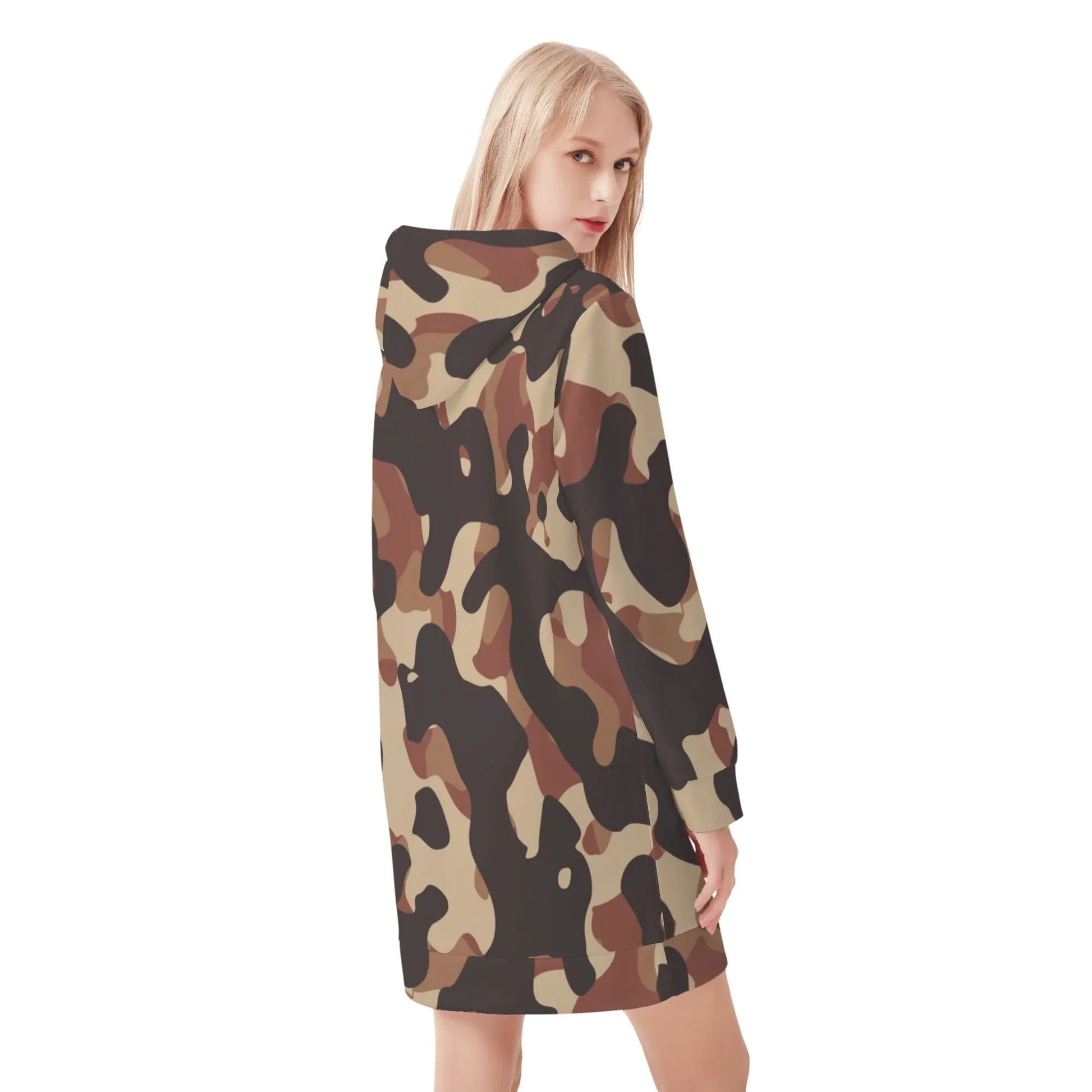 brown-camouflage-damen-hoodiekleid-warmes-velvet-kapuzenkleid-aus-weichem-samt-fleece-hoodiekleid-jlr-design-2 - JLR Design