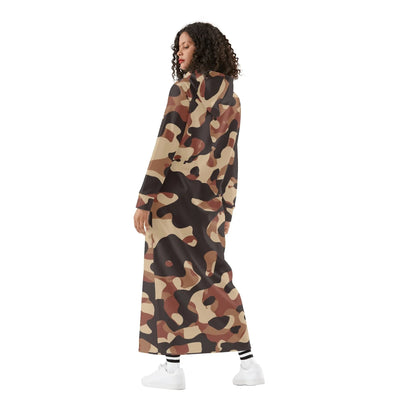 brown-camouflage-damen-maxi-hoodiekleid-knochellanges-kapuzenkleid-aus-weich-angerautem-fleece-hoodiekleid-jlr-design-2 - JLR Design