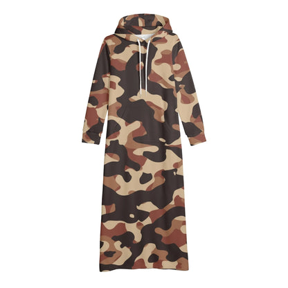 brown-camouflage-damen-maxi-hoodiekleid-knochellanges-kapuzenkleid-aus-weich-angerautem-fleece-hoodiekleid-jlr-design-4 - JLR Design