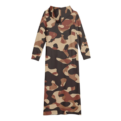 brown-camouflage-damen-maxi-hoodiekleid-knochellanges-kapuzenkleid-aus-weich-angerautem-fleece-hoodiekleid-jlr-design-5 - JLR Design