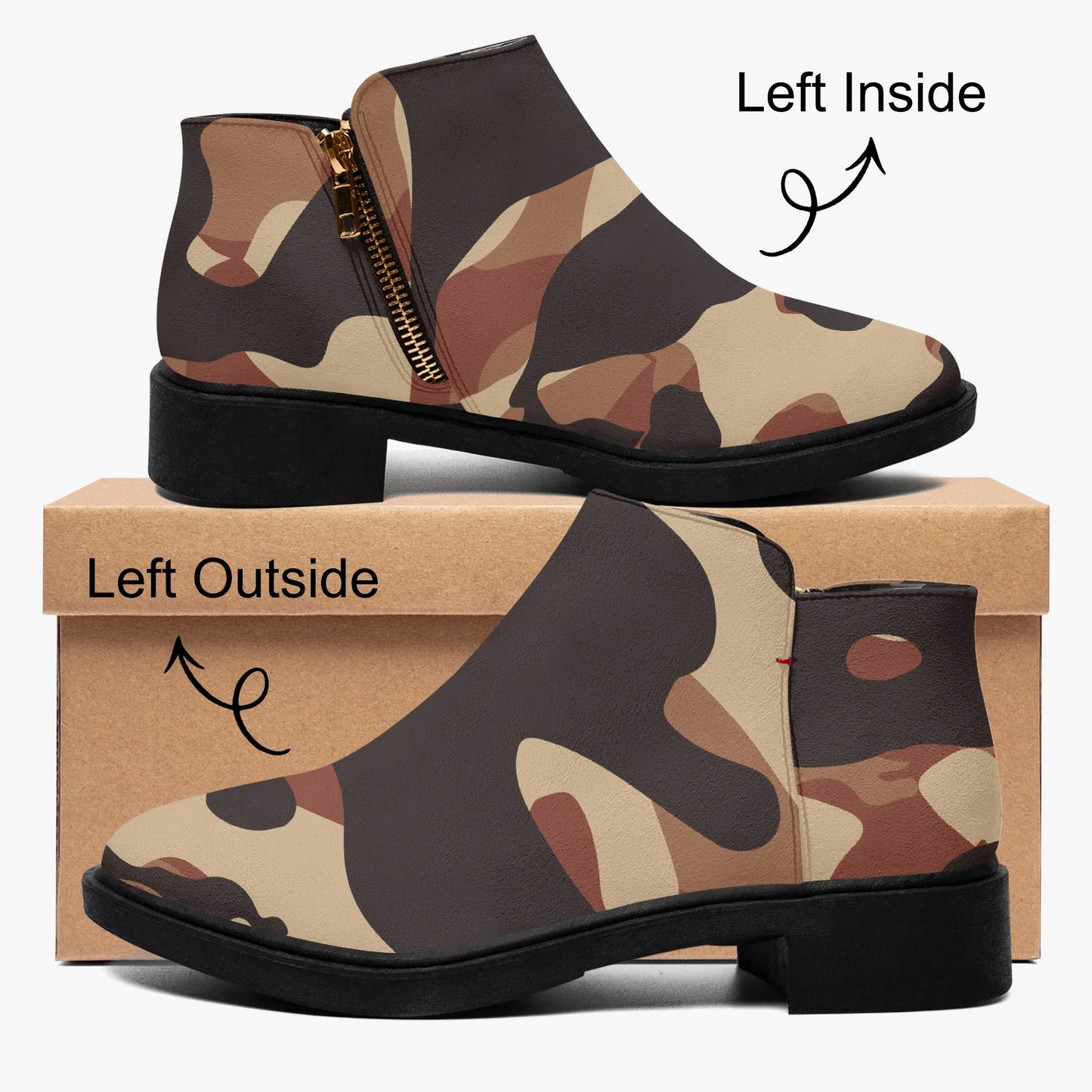 brown-camouflage-elegante-reissverschluss-stiefeletten-stiefeletten-jlr-design-4 - JLR Design