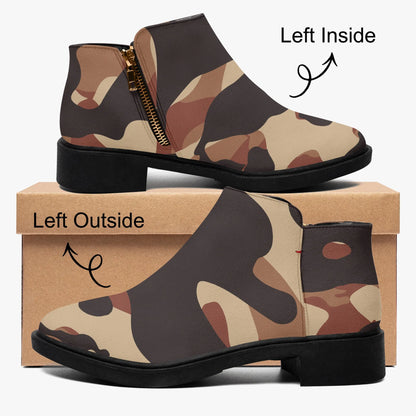 brown-camouflage-elegante-reissverschluss-stiefeletten-stiefeletten-jlr-design-4 - JLR Design