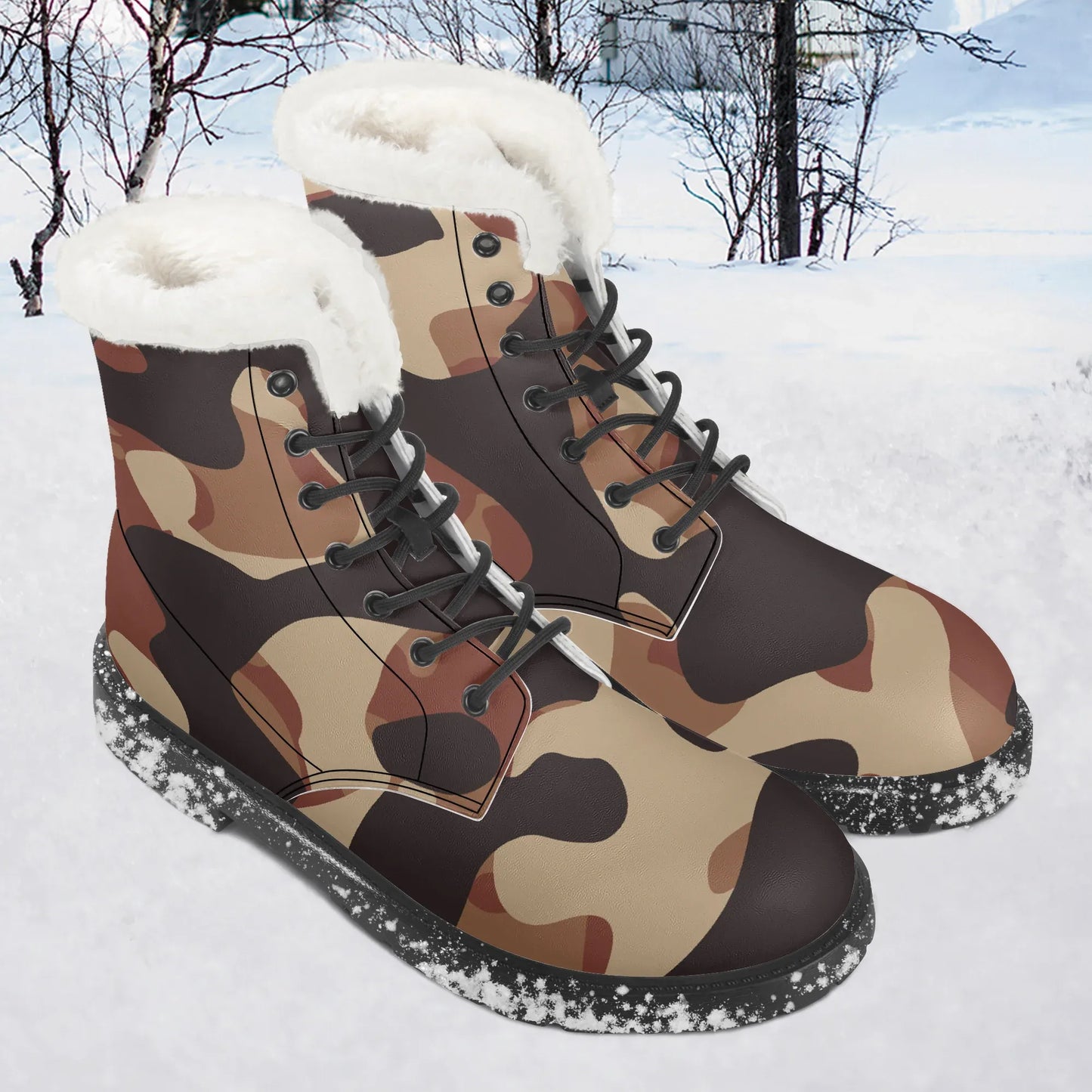 brown-camouflage-faux-fur-leder-boots-boots-jlr-design-1 - JLR Design