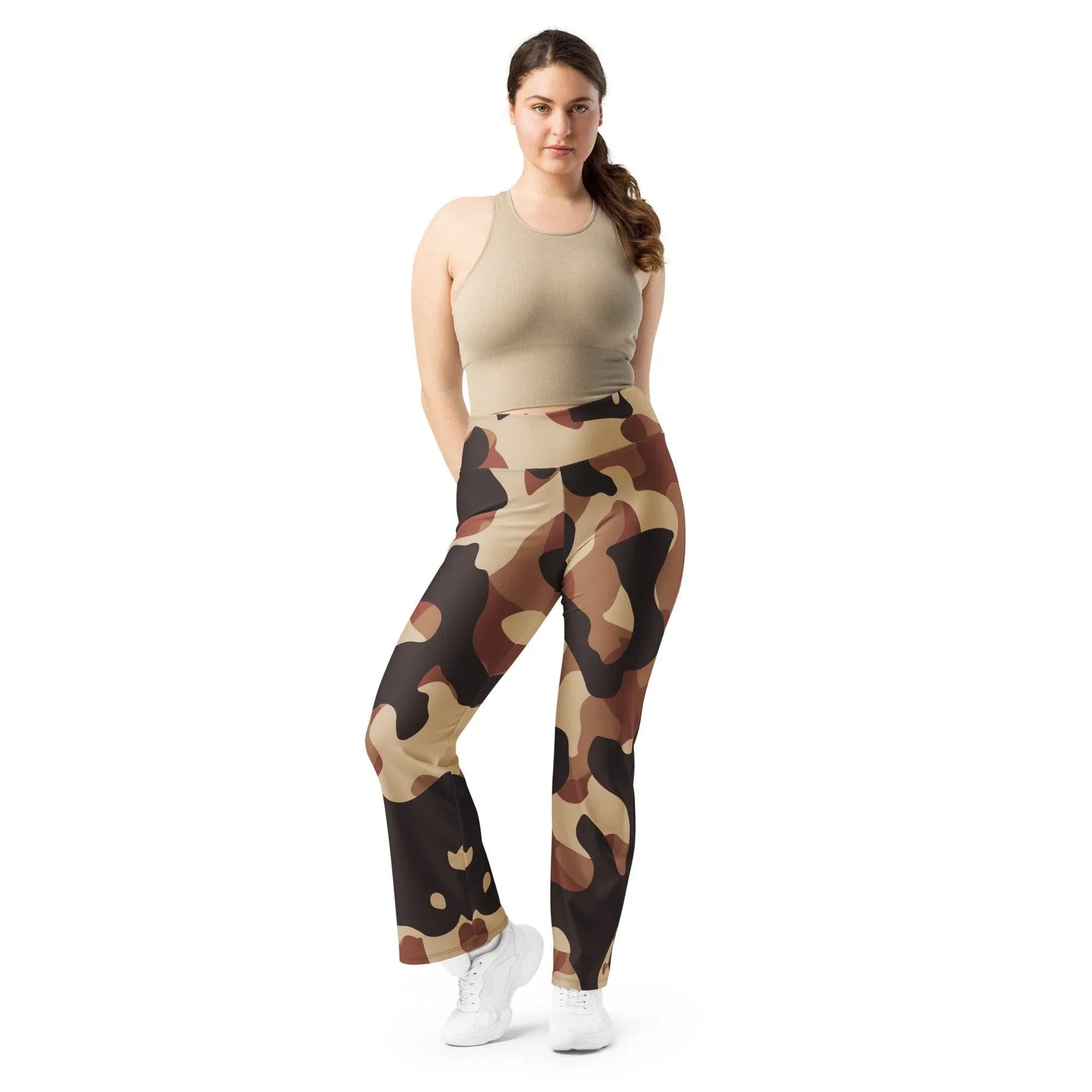 brown-camouflage-high-waist-flare-leggings-flare-leggings-jlr-design-4 - JLR Design