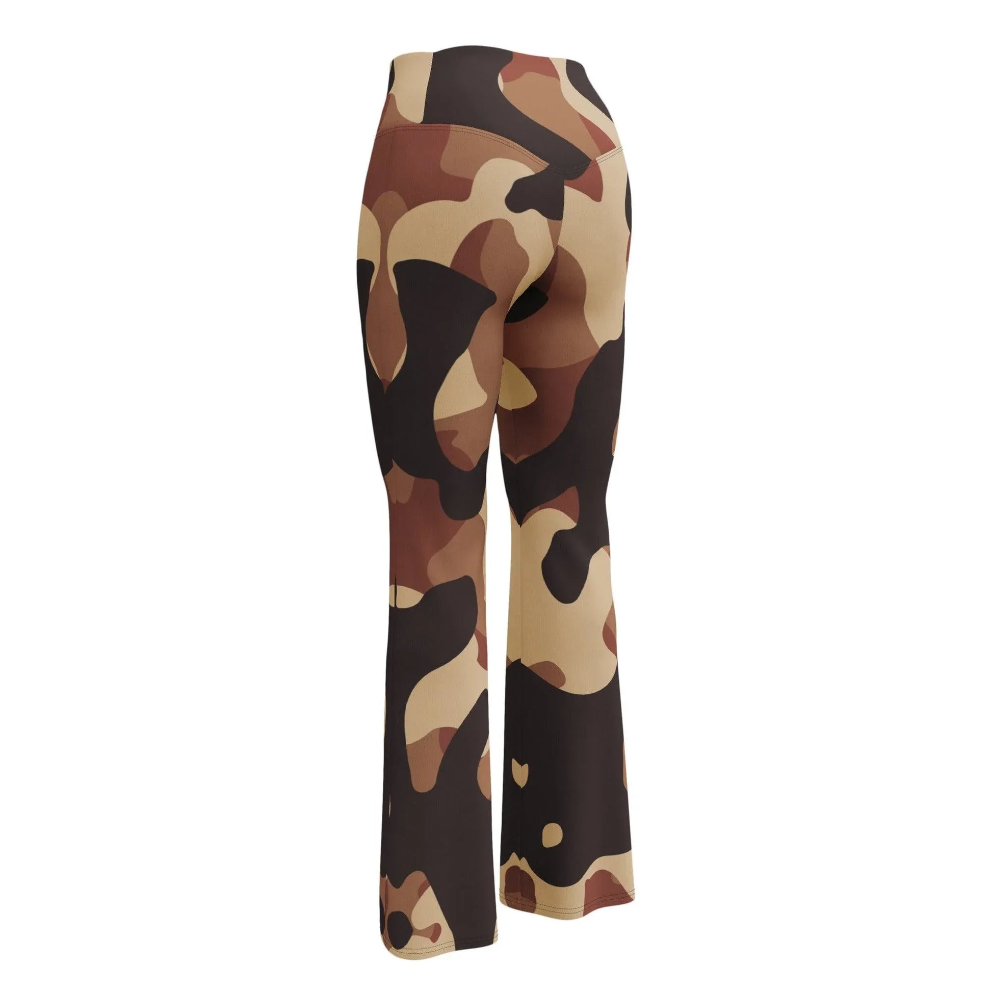 brown-camouflage-high-waist-flare-leggings-flare-leggings-jlr-design-7 - JLR Design