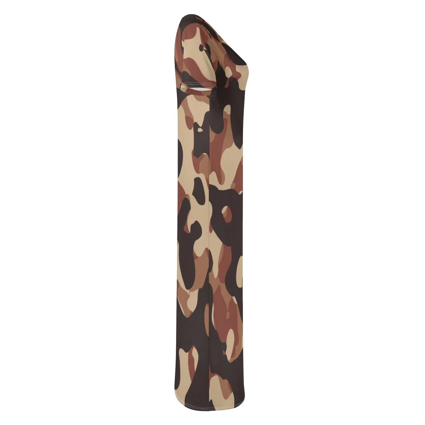 brown-camouflage-short-sleeve-long-dress-long-dress-jlr-design-5 - JLR Design