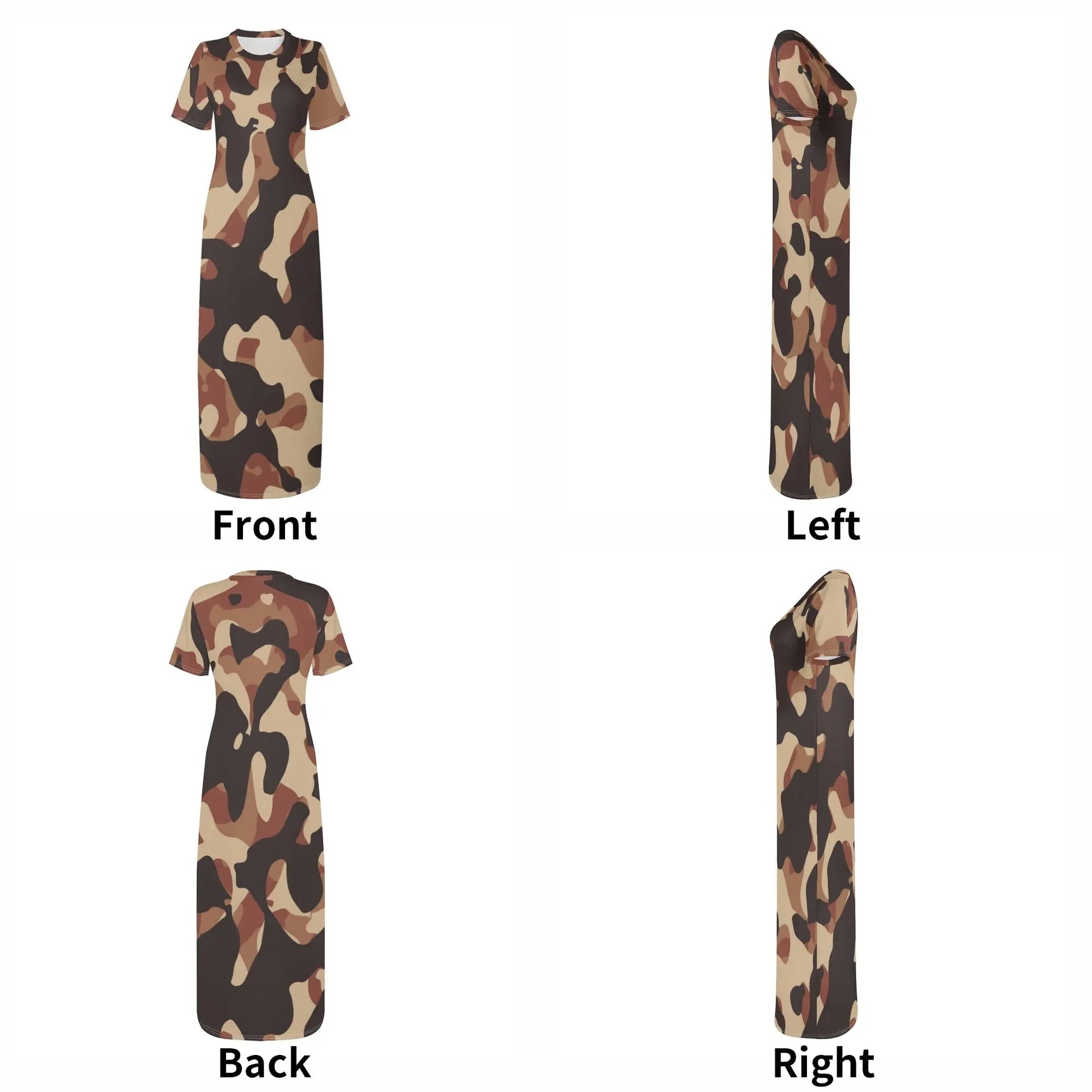 brown-camouflage-short-sleeve-long-dress-long-dress-jlr-design-7 - JLR Design