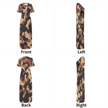 brown-camouflage-short-sleeve-long-dress-long-dress-jlr-design-7 - JLR Design