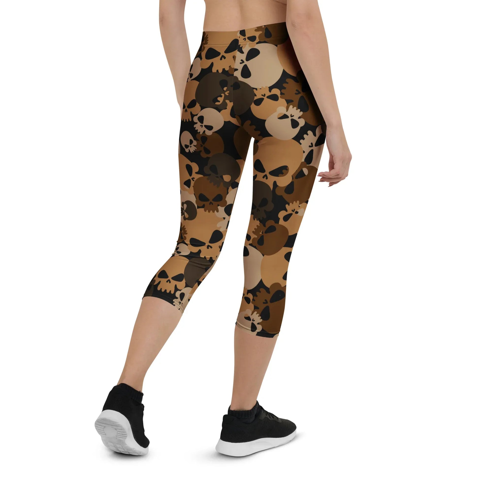 brown-skull-damen-capri-leggings-capri-leggings-jlr-design-8 - JLR Design