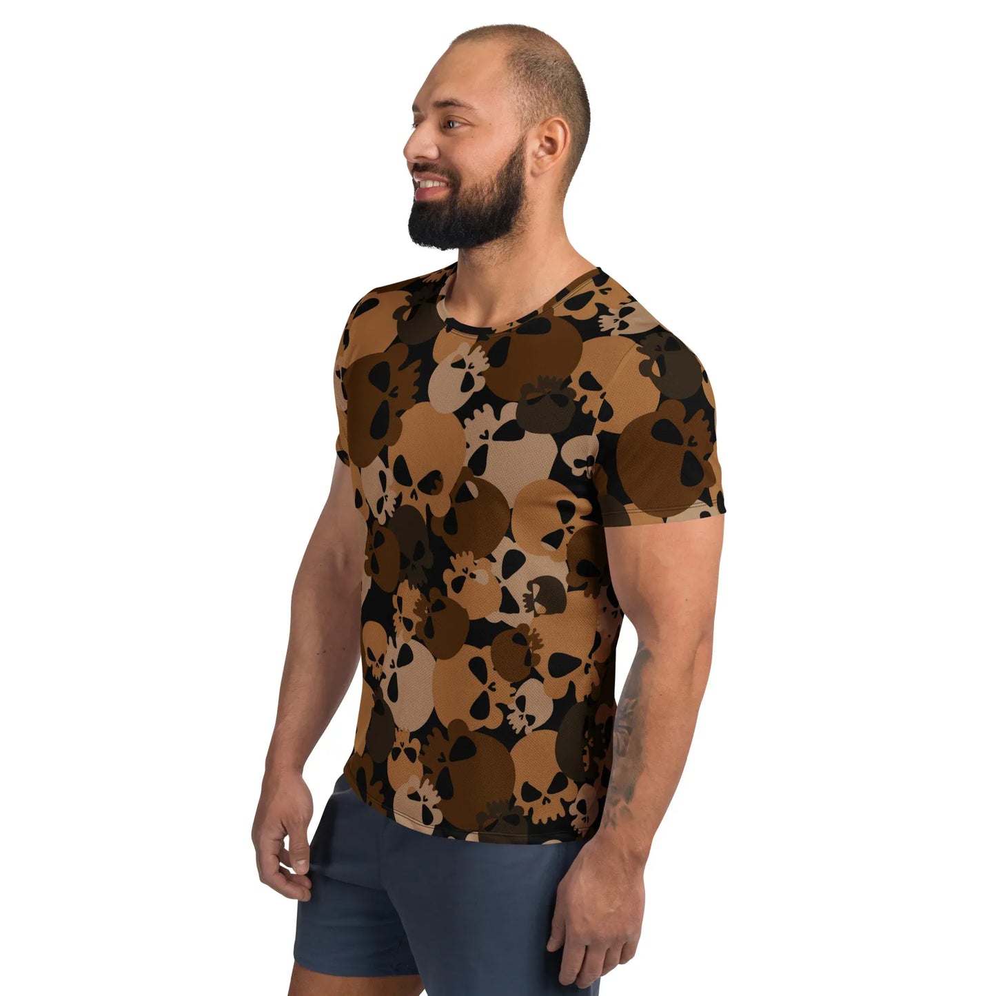 brown-skull-sport-t-shirt-fur-herren-sport-t-shirt-jlr-design-9 - JLR Design