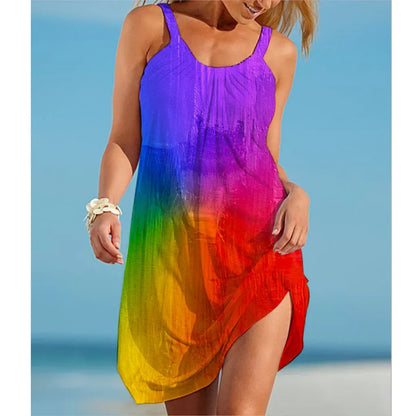 buntes-rainbow-midi-sommerkleid-kleid-jlr-design-1 - JLR Design