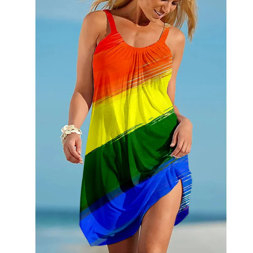 buntes-rainbow-midi-sommerkleid-kleid-jlr-design-10 - JLR Design