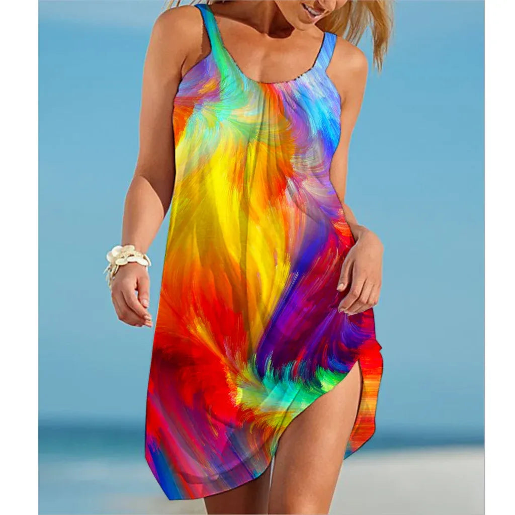 buntes-rainbow-midi-sommerkleid-kleid-jlr-design-15 - JLR Design