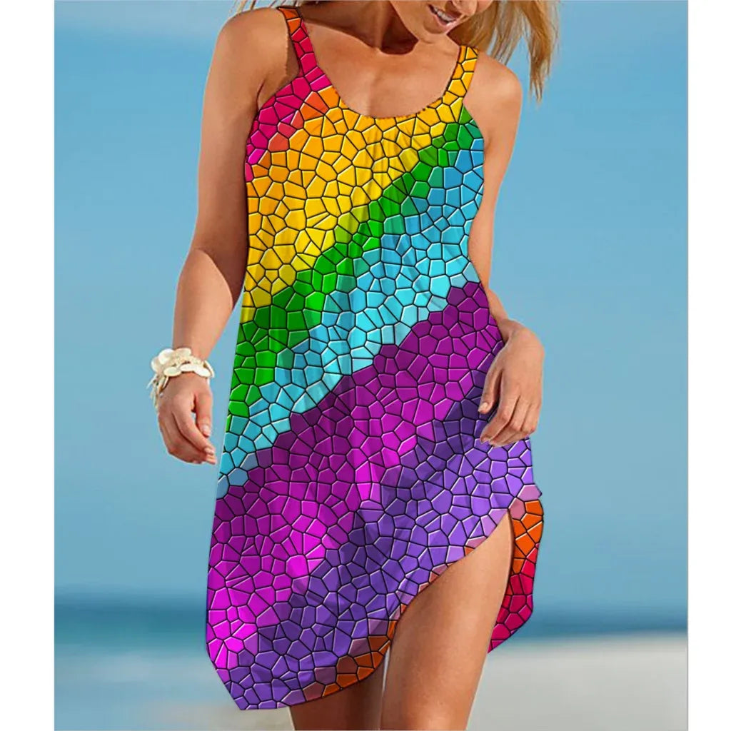 buntes-rainbow-midi-sommerkleid-kleid-jlr-design-16 - JLR Design