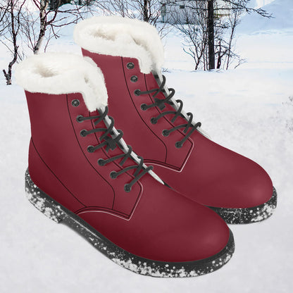 burgund-faux-fur-leder-boots-boots-jlr-design-1 - JLR Design