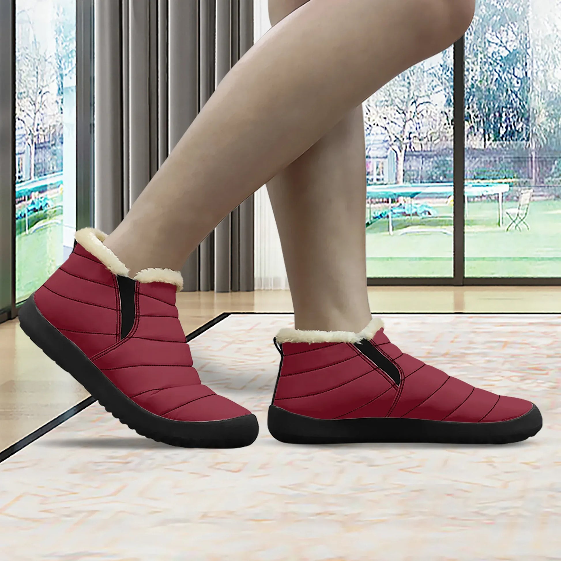 burgund-faux-fur-slipper-slipper-jlr-design-3 - JLR Design