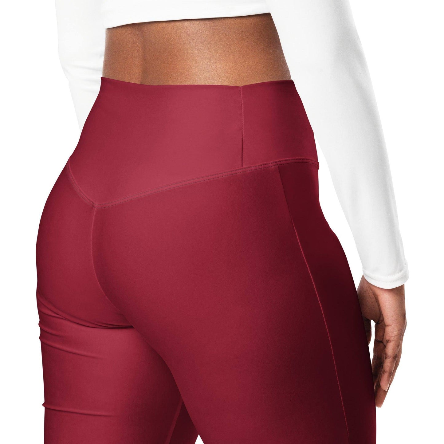 burgund-high-waist-flare-leggings-flare-leggings-jlr-design-12 - JLR Design
