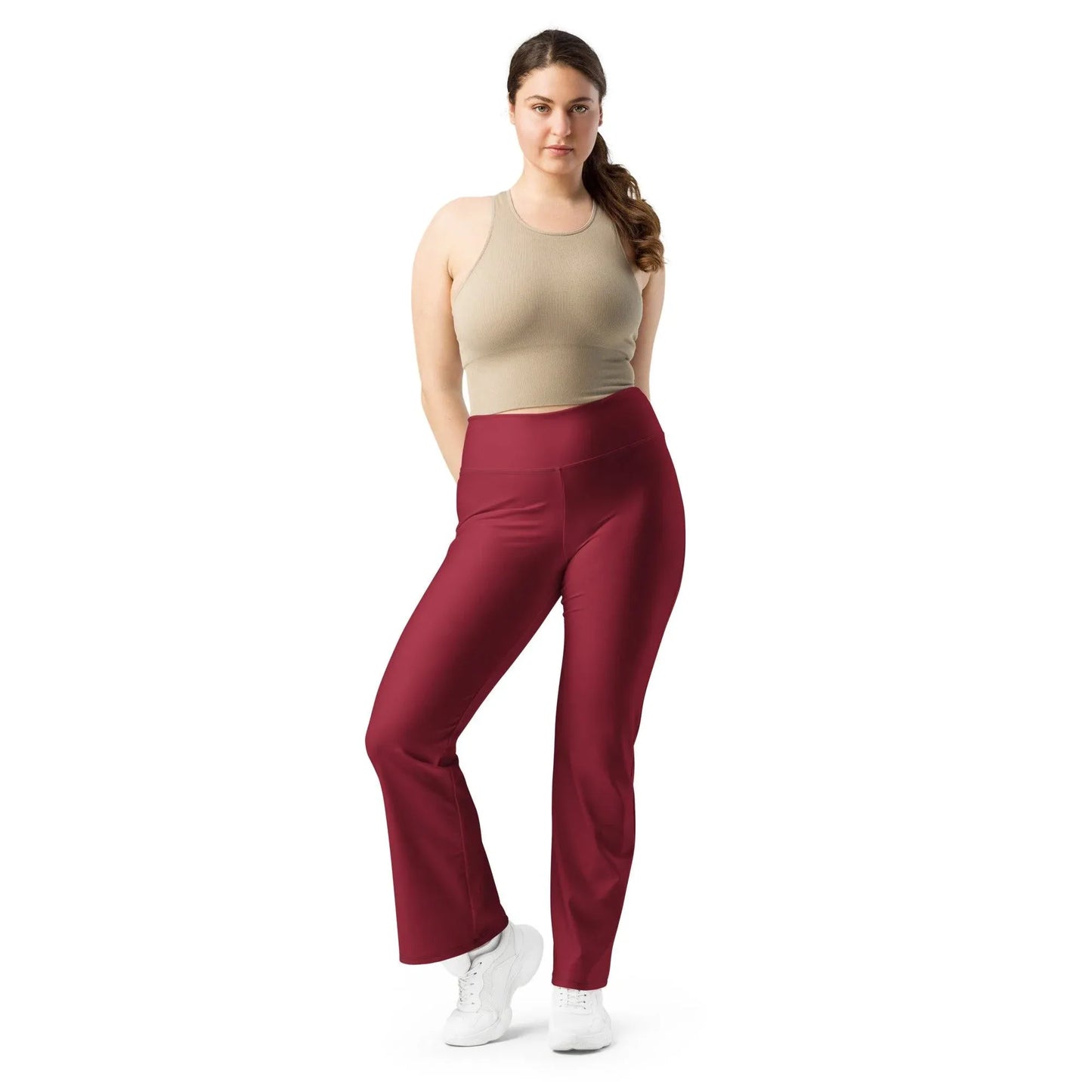 burgund-high-waist-flare-leggings-flare-leggings-jlr-design-4 - JLR Design