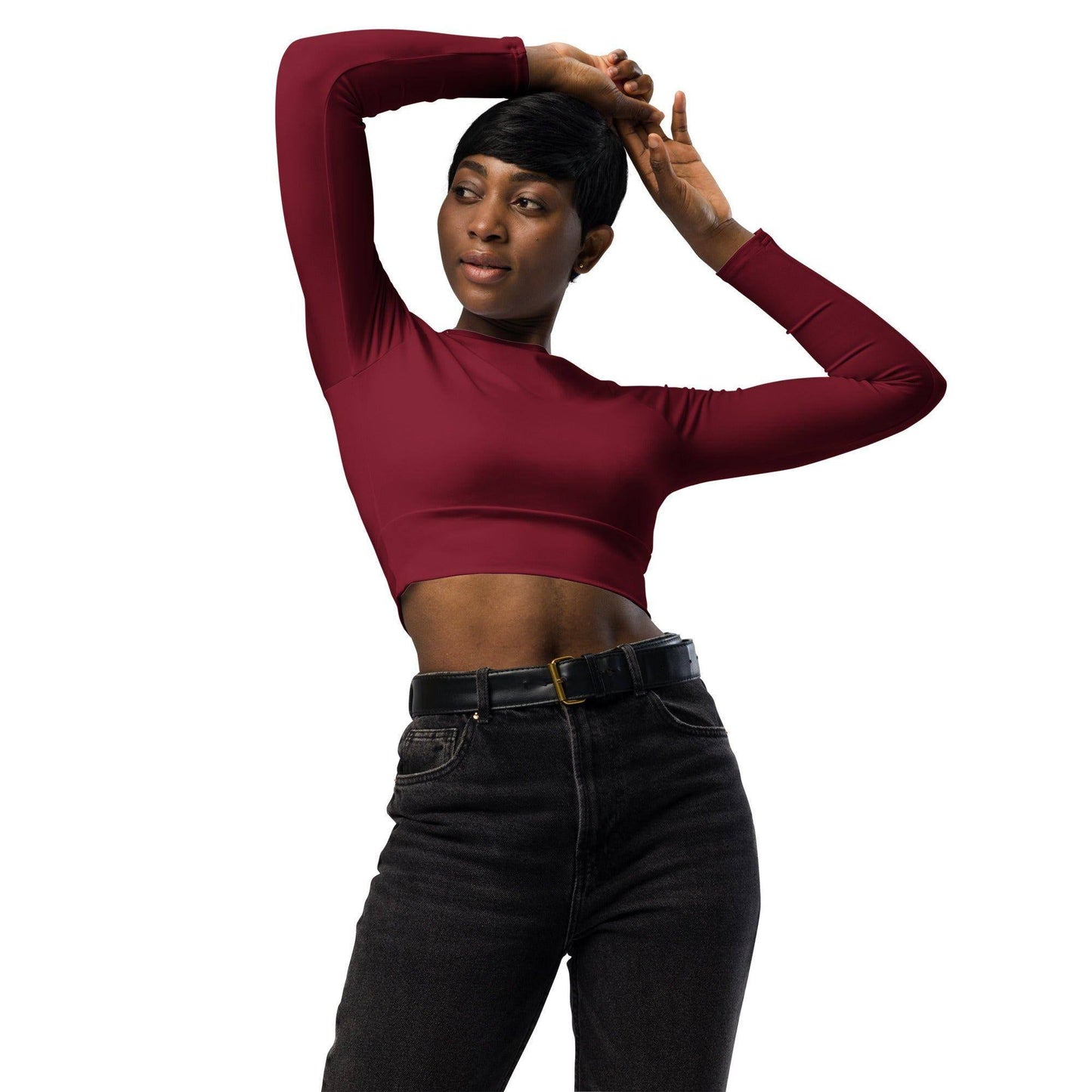 burgund-long-sleeve-damen-crop-top-long-sleeve-crop-top-jlr-design-1 - JLR Design
