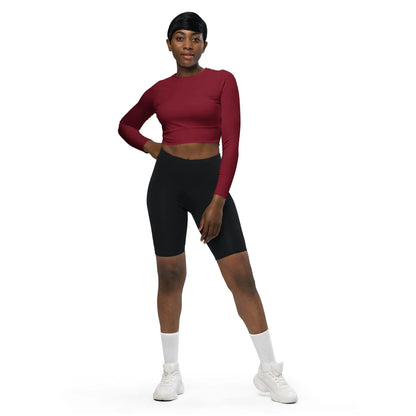 burgund-long-sleeve-damen-crop-top-long-sleeve-crop-top-jlr-design-2 - JLR Design