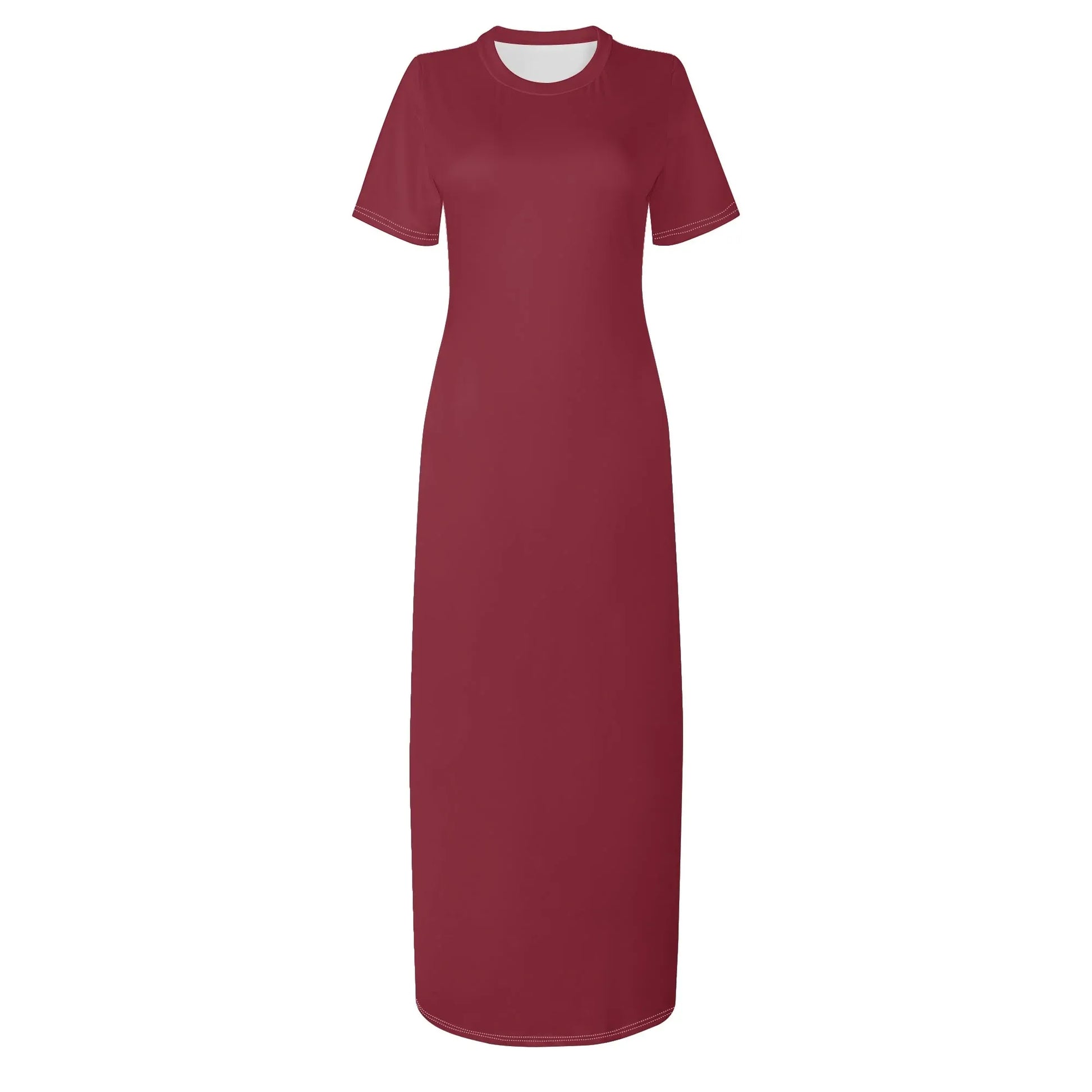 burgund-short-sleeve-long-dress-long-dress-jlr-design-3 - JLR Design