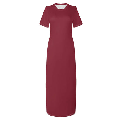 burgund-short-sleeve-long-dress-long-dress-jlr-design-3 - JLR Design