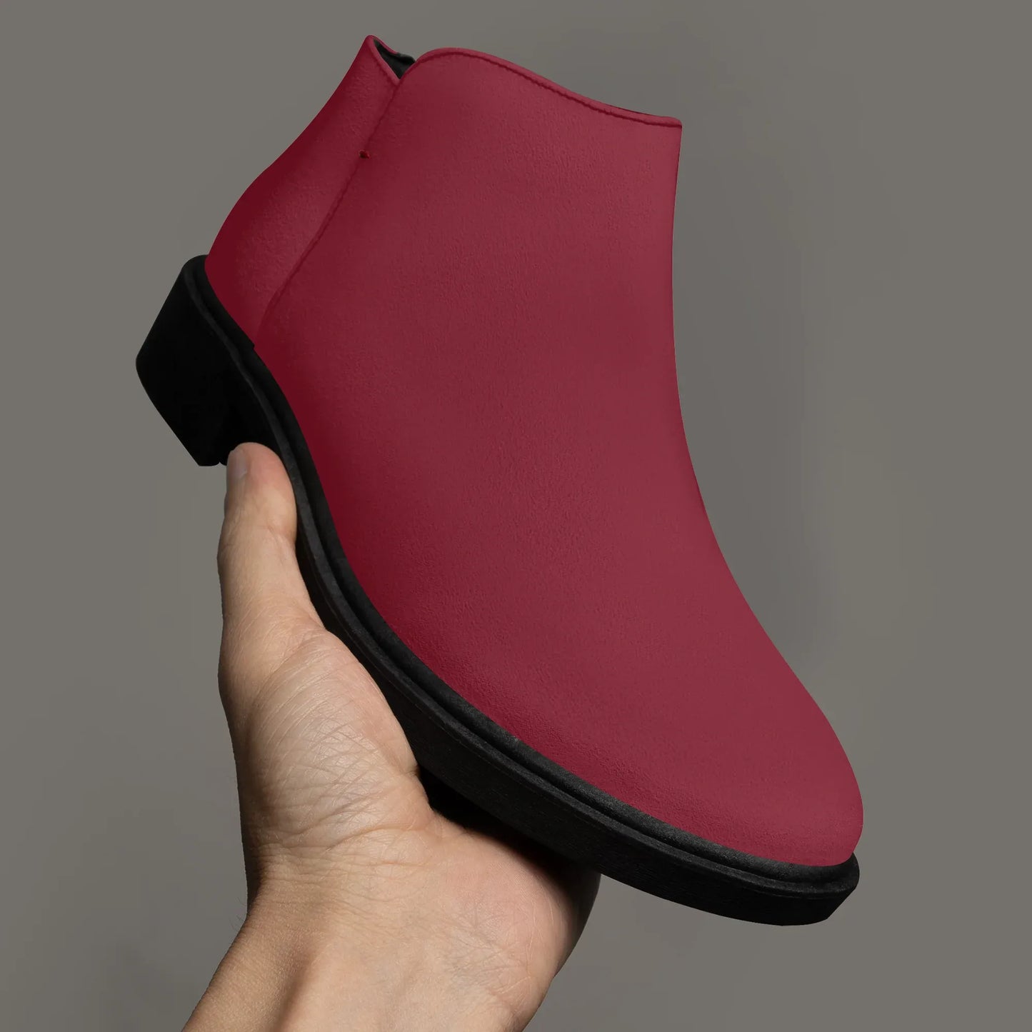 burgunde-elegante-reissverschluss-stiefeletten-stiefeletten-jlr-design-3 - JLR Design