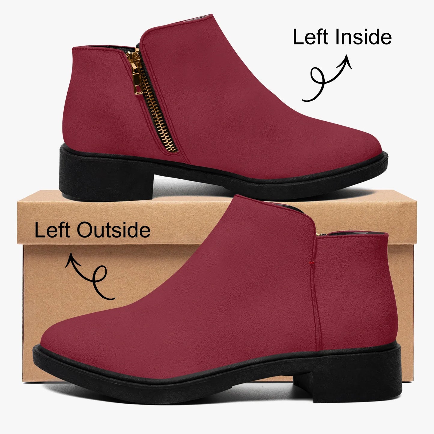 burgunde-elegante-reissverschluss-stiefeletten-stiefeletten-jlr-design-4 - JLR Design