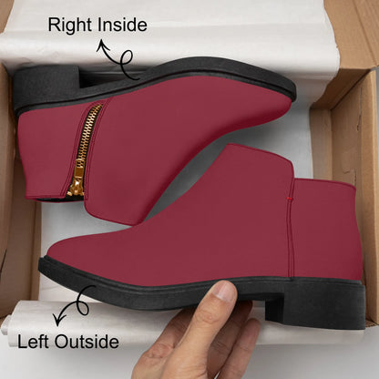 burgunde-elegante-reissverschluss-stiefeletten-stiefeletten-jlr-design-8 - JLR Design