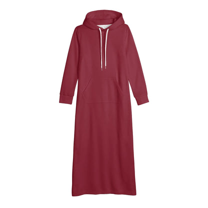 burgundes-damen-maxi-hoodiekleid-knochellanges-kapuzenkleid-aus-weich-angerautem-fleece-hoodiekleid-jlr-design-4 - JLR Design