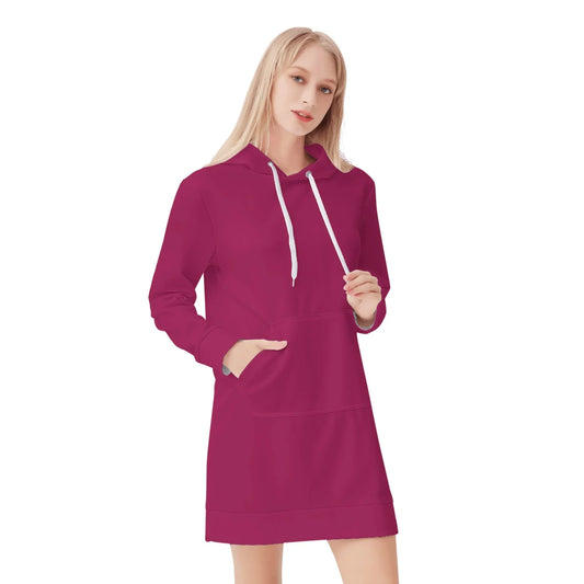 burgundy-damen-hoodiekleid-warmes-velvet-kapuzenkleid-aus-weichem-samt-fleece-hoodiekleid-jlr-design-1 - JLR Design