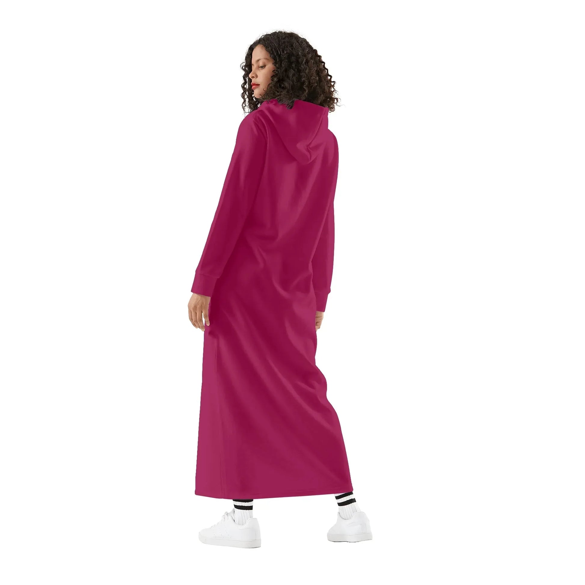 burgundy-damen-maxi-hoodiekleid-knochellanges-kapuzenkleid-aus-weich-angerautem-fleece-hoodiekleid-jlr-design-2 - JLR Design