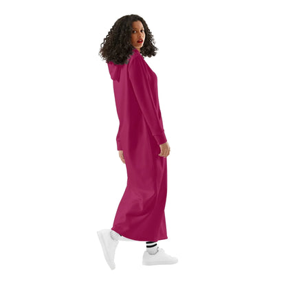 burgundy-damen-maxi-hoodiekleid-knochellanges-kapuzenkleid-aus-weich-angerautem-fleece-hoodiekleid-jlr-design-3 - JLR Design