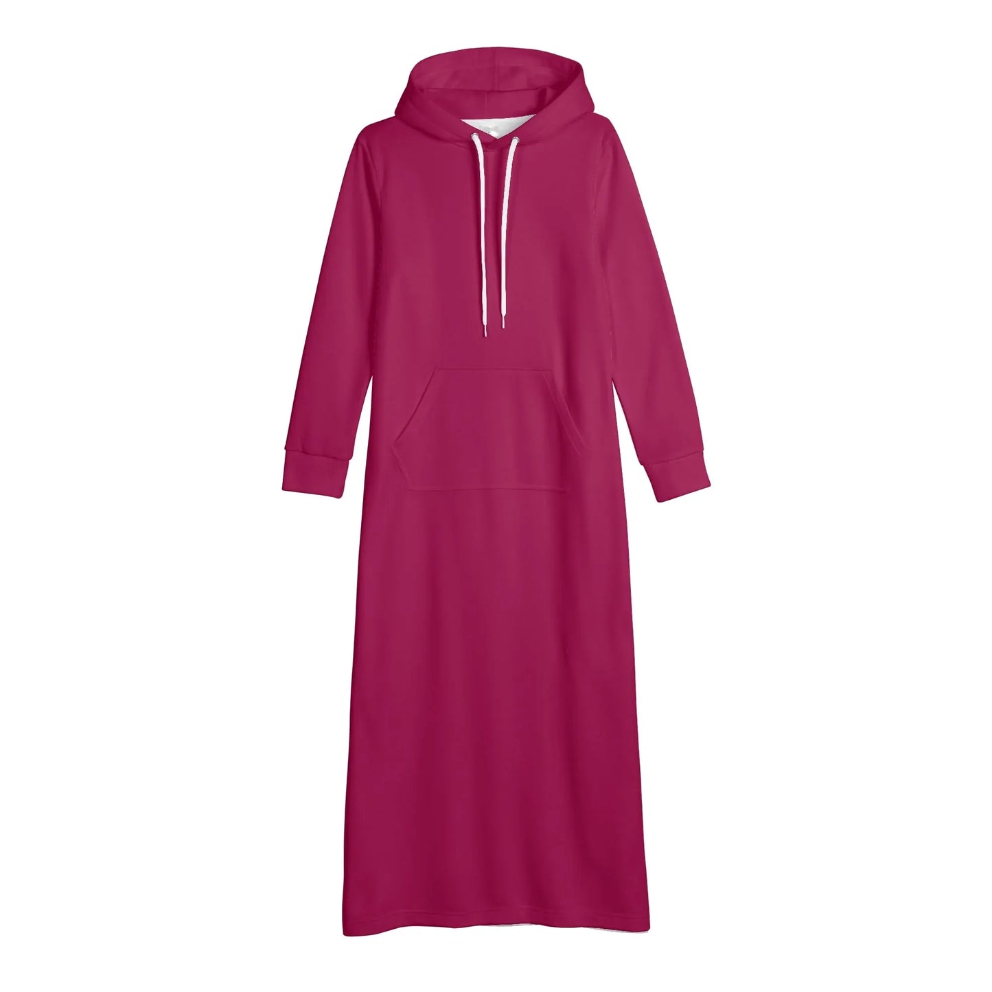 burgundy-damen-maxi-hoodiekleid-knochellanges-kapuzenkleid-aus-weich-angerautem-fleece-hoodiekleid-jlr-design-4 - JLR Design