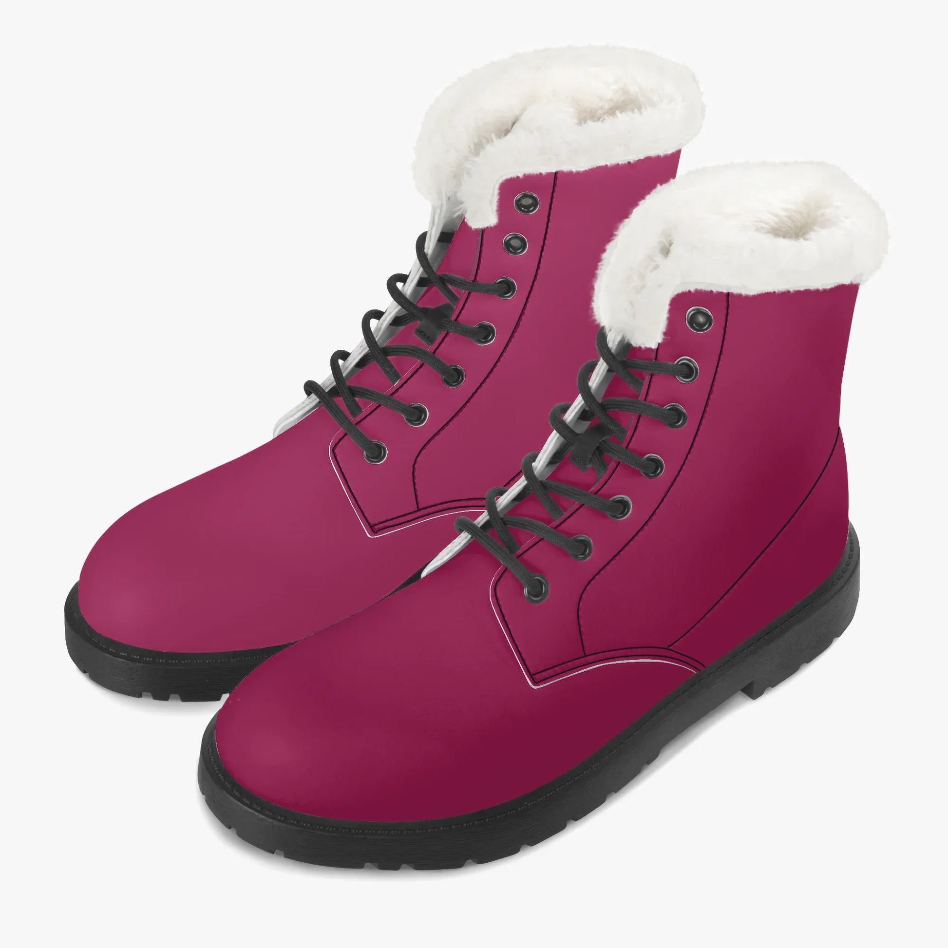 burgundy-faux-fur-leder-boots-boots-jlr-design-2-38064 - JLR Design
