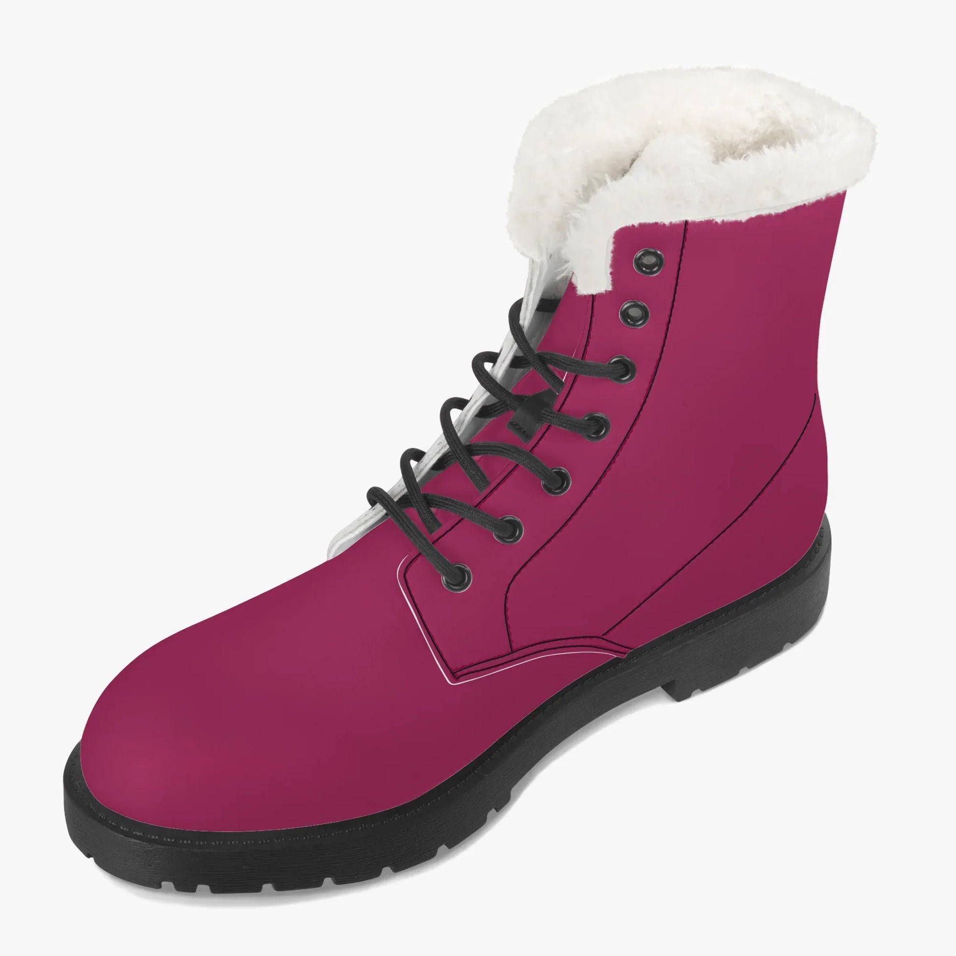 burgundy-faux-fur-leder-boots-boots-jlr-design-3 - JLR Design