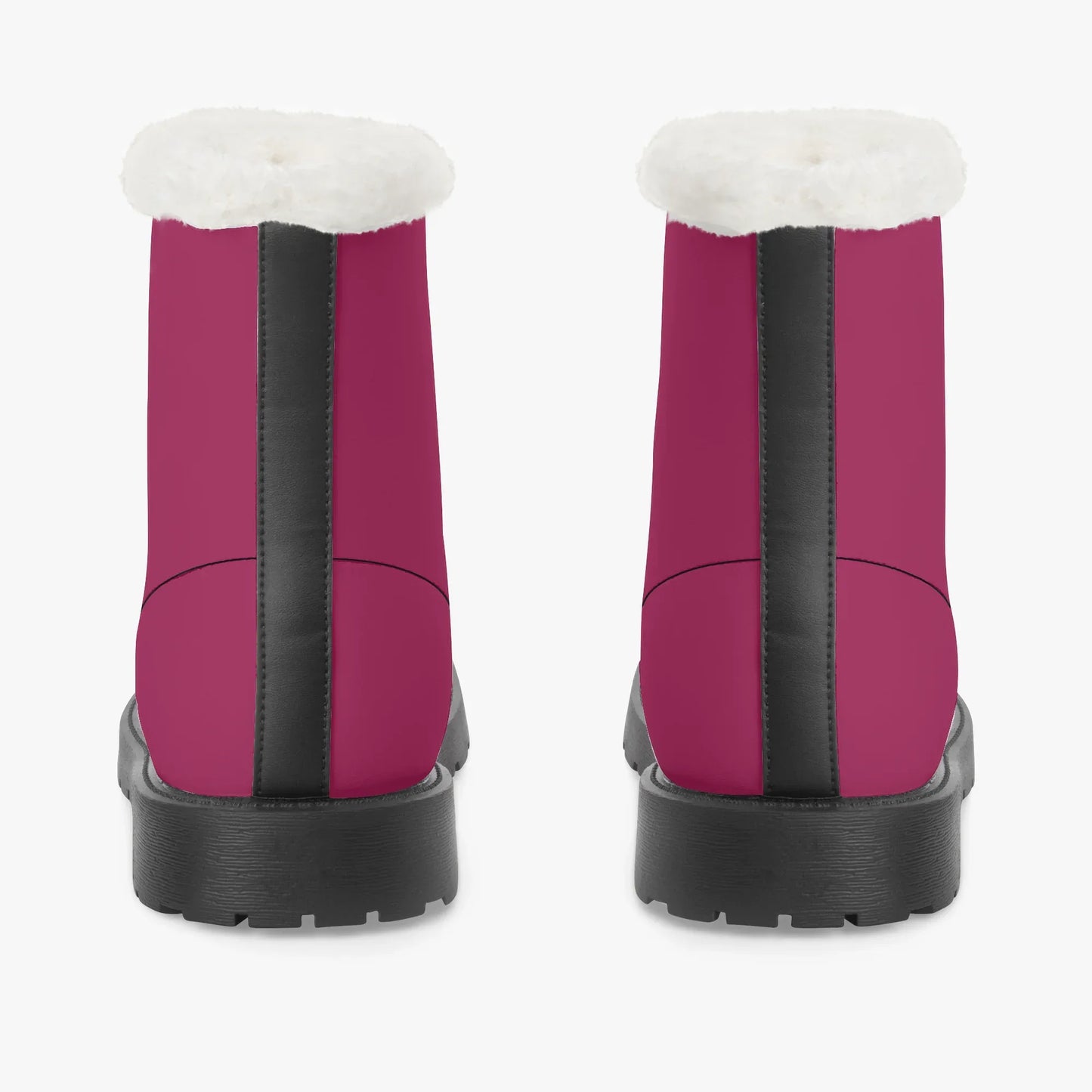 burgundy-faux-fur-leder-boots-boots-jlr-design-6 - JLR Design