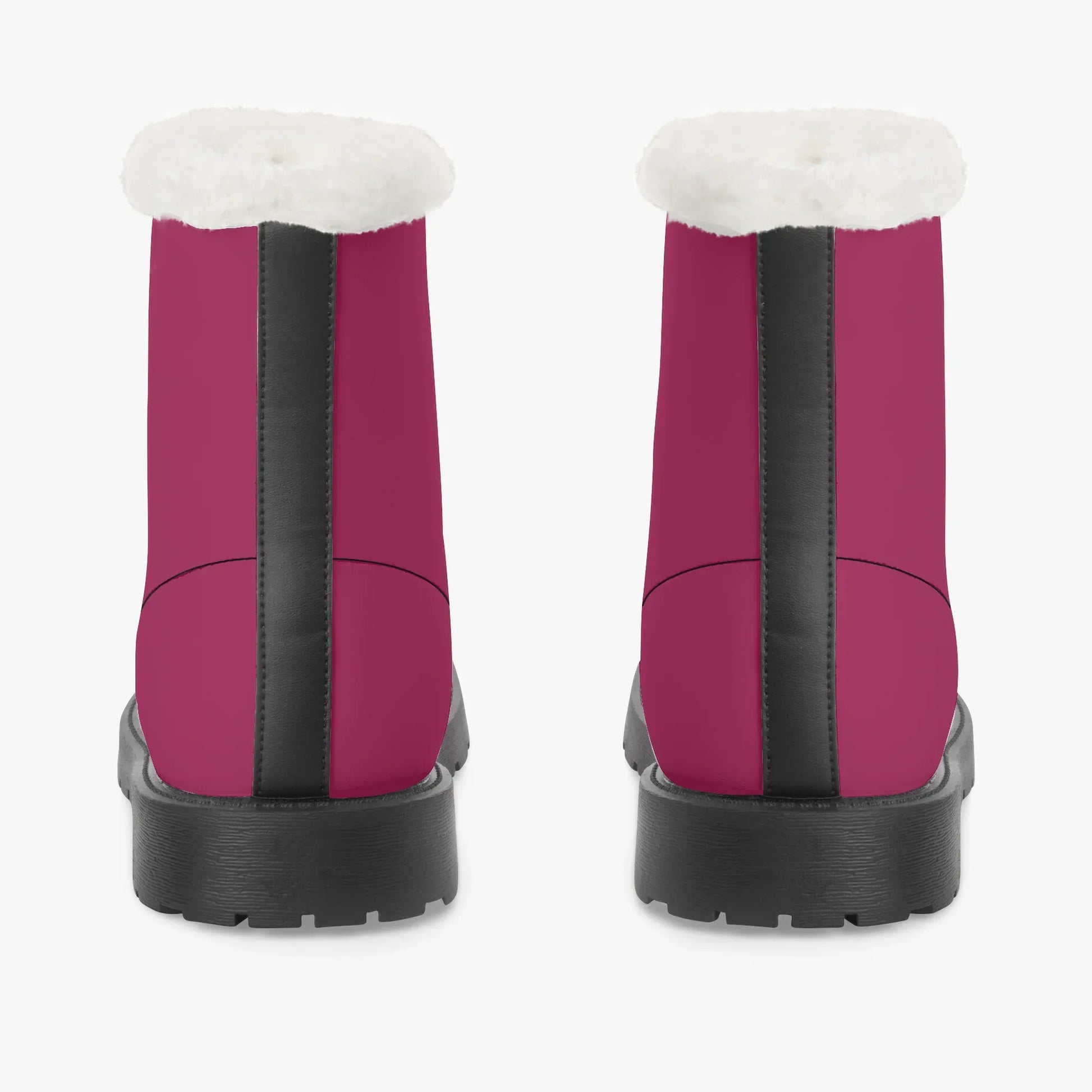 burgundy-faux-fur-leder-boots-boots-jlr-design-6 - JLR Design
