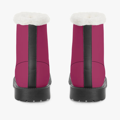 burgundy-faux-fur-leder-boots-boots-jlr-design-6 - JLR Design
