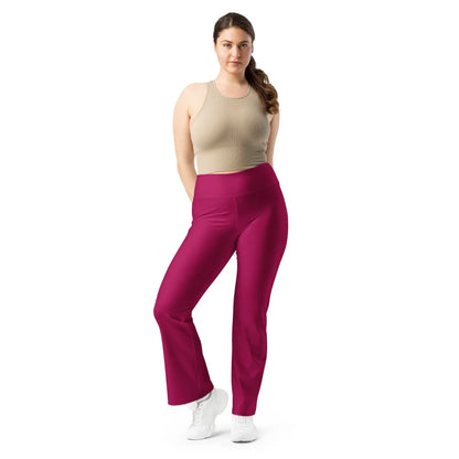 burgundy-high-waist-flare-leggings-flare-leggings-jlr-design-4 - JLR Design