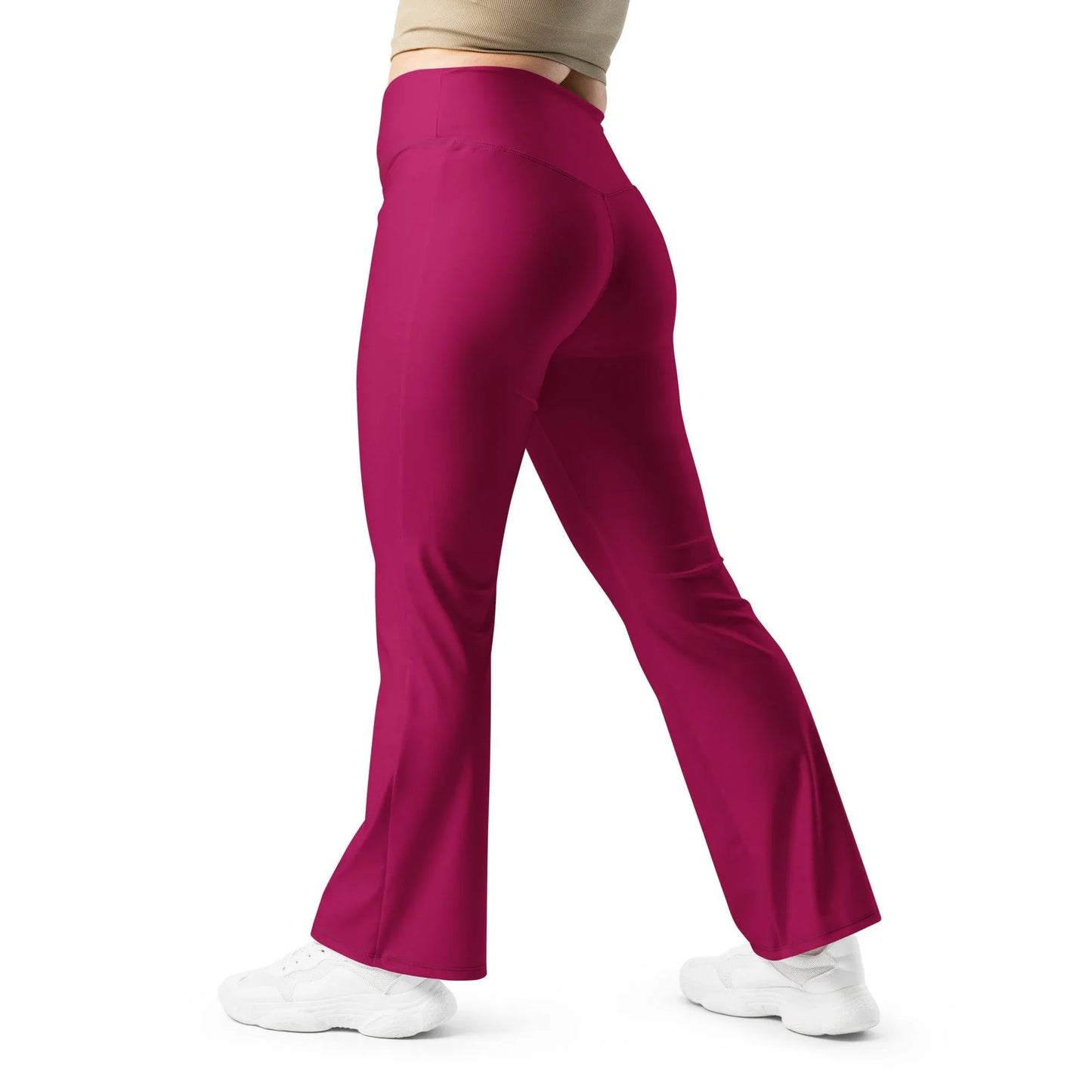 burgundy-high-waist-flare-leggings-flare-leggings-jlr-design-5 - JLR Design
