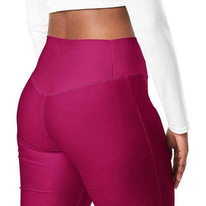 burgundy-high-waist-flare-leggings-flare-leggings-jlr-design-6 - JLR Design