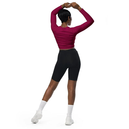 burgundy-long-sleeve-damen-crop-top-long-sleeve-crop-top-jlr-design-3 - JLR Design