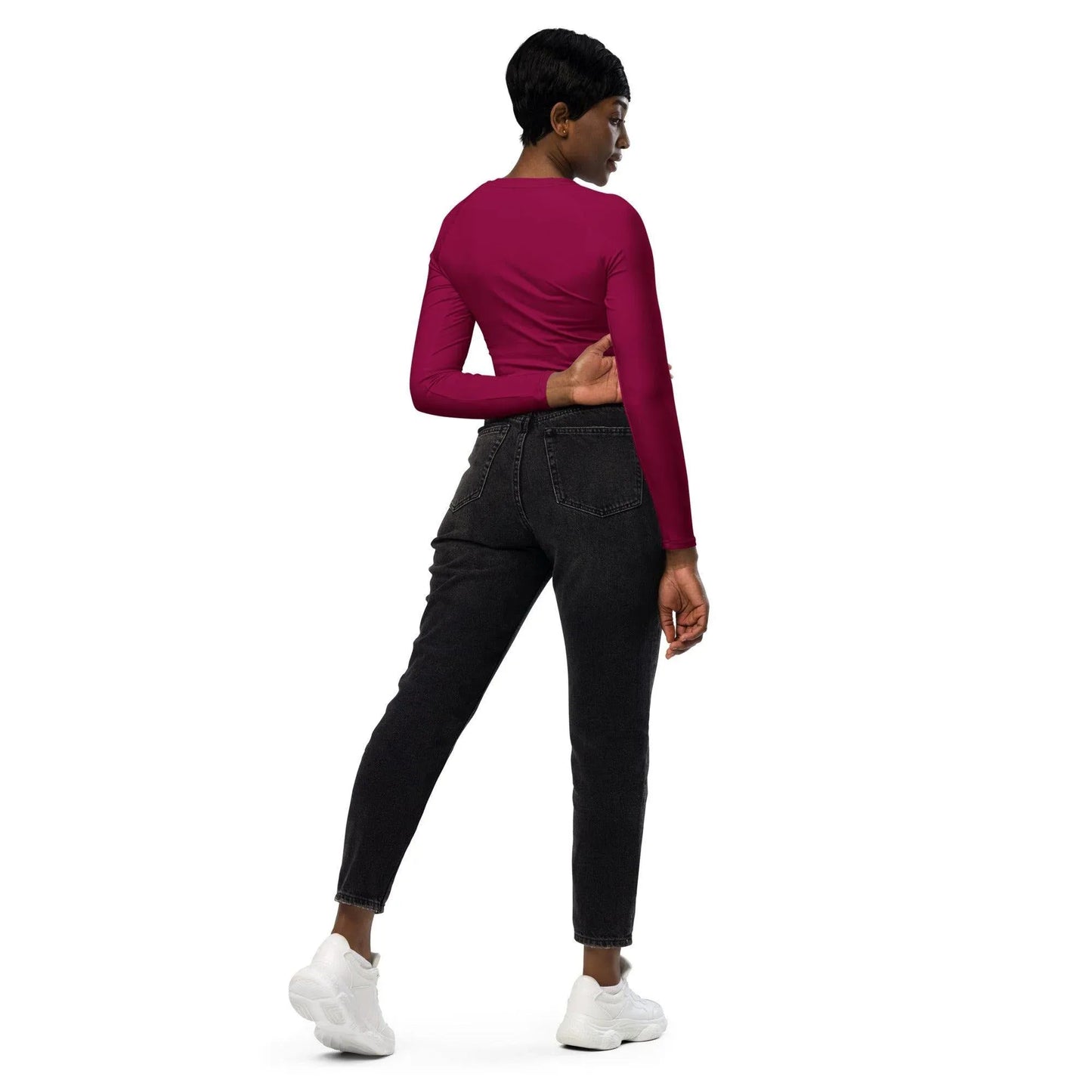 burgundy-long-sleeve-damen-crop-top-long-sleeve-crop-top-jlr-design-4 - JLR Design