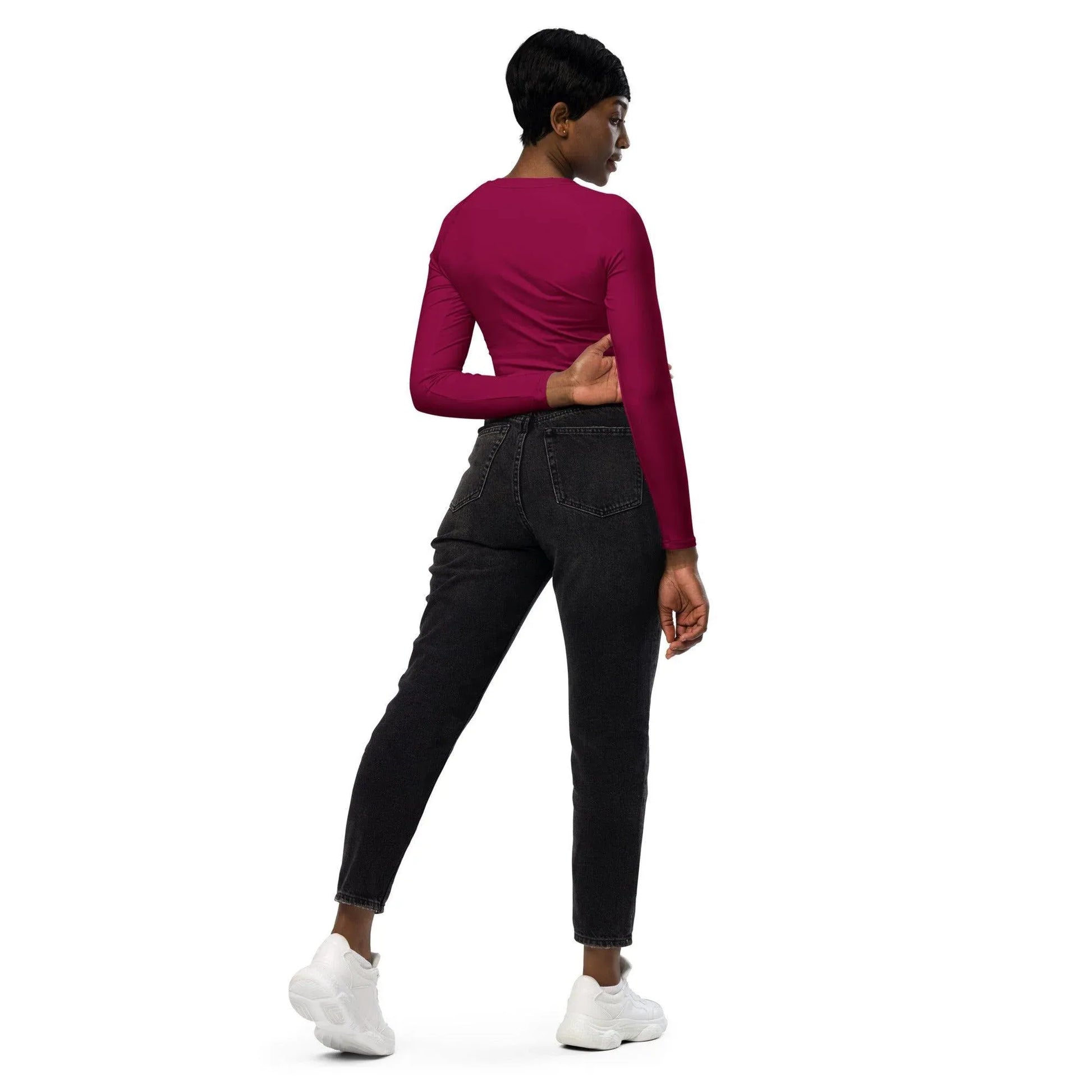 burgundy-long-sleeve-damen-crop-top-long-sleeve-crop-top-jlr-design-4 - JLR Design